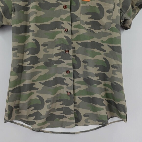 DIXXON Freebird Shirt Mens Small Green Camo Button-Up Party Versatile Comfort - Picture 4 of 14